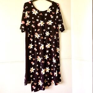 Cuddl Duds Petite Flexwear Elbow Sleeve Dress w/ Overlay Detail. Petite XL NWOT